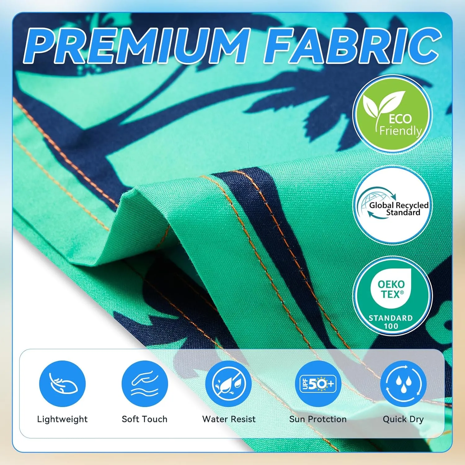 Boys Swim Trunks Quick-Dry w/Ultra Soft Jersey Lining Premium Eco Material UPF 50 
