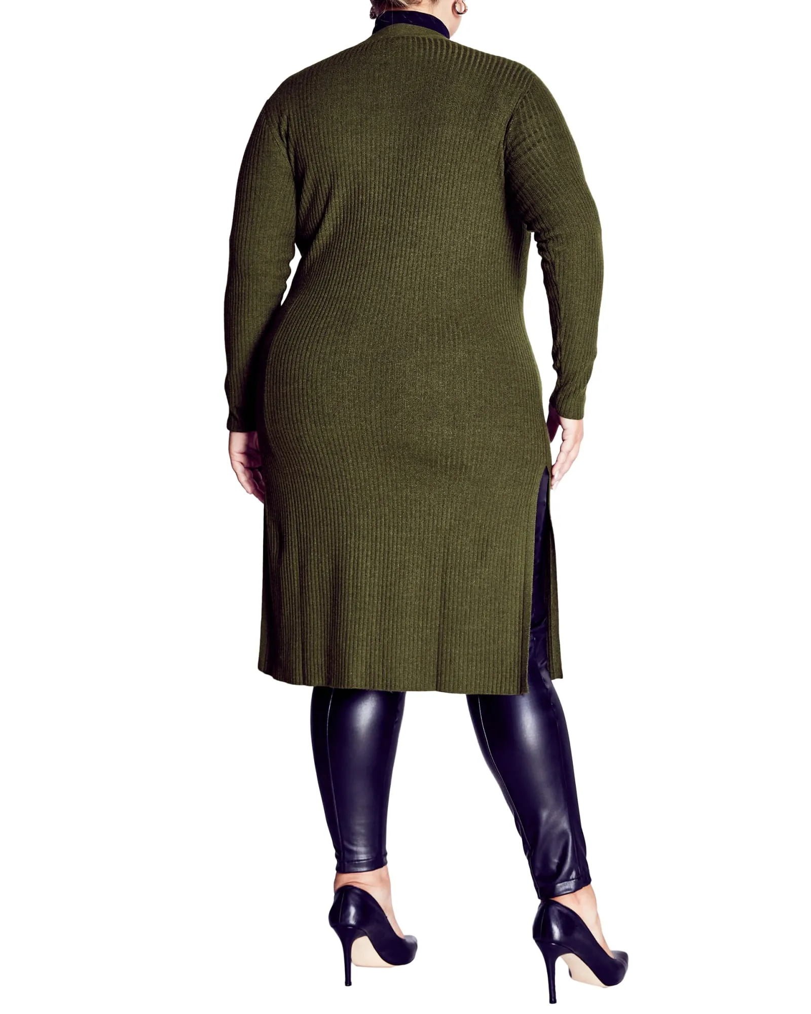 Button Down Midi Cardigan | Khaki