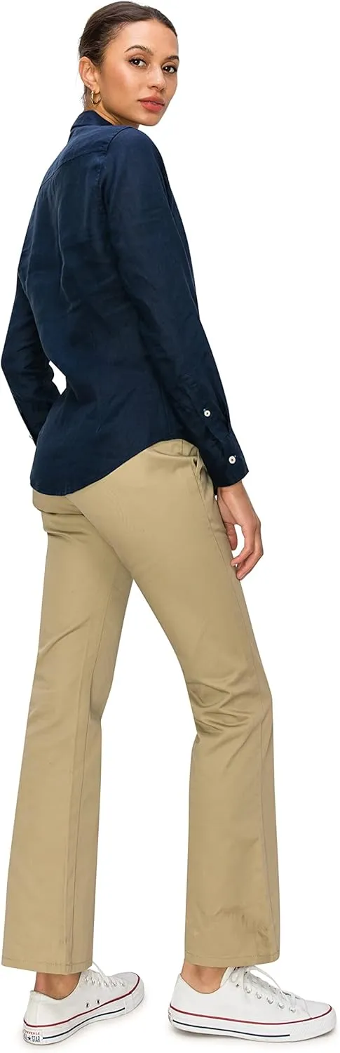 Cali1850 Women's Casual Linen Shirts – Classic Fit 100% Linen Long Sleeve Fitted Button Down Top Collared Blouse