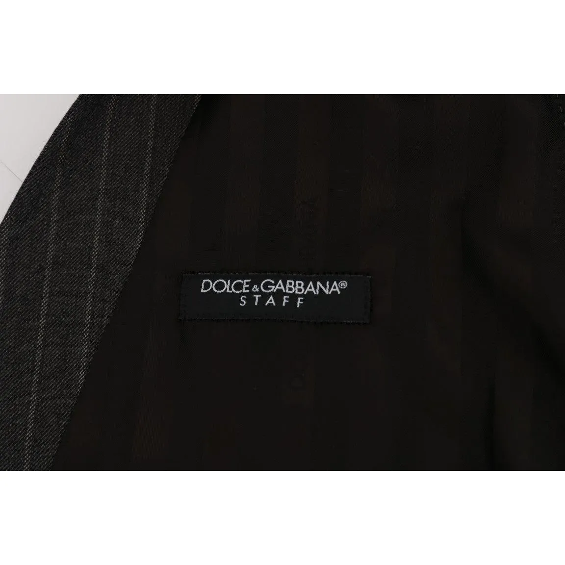 Dolce & Gabbana Elegant Striped Gray Wool Blend Waistcoat Vest