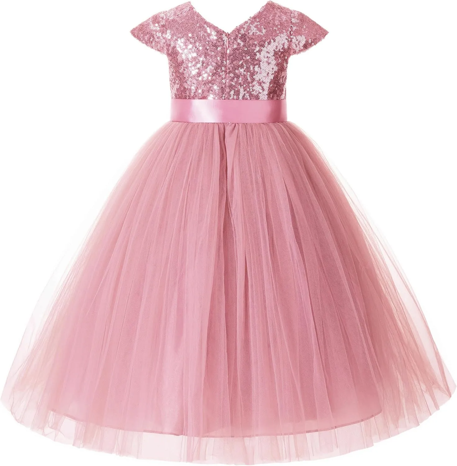 ekidsbridal Cap Sleeves Sequin Flower Girl Dress Photoshoot Dresses for Toddler Girl 211