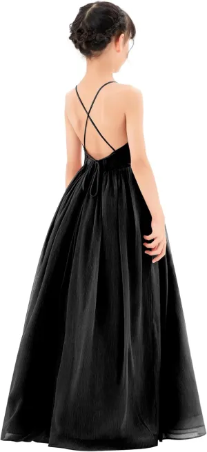 ekidsbridal Spaghetti-Strap Chiffon A-Line Flower Girl Dresses for Beauty Pageants CHA