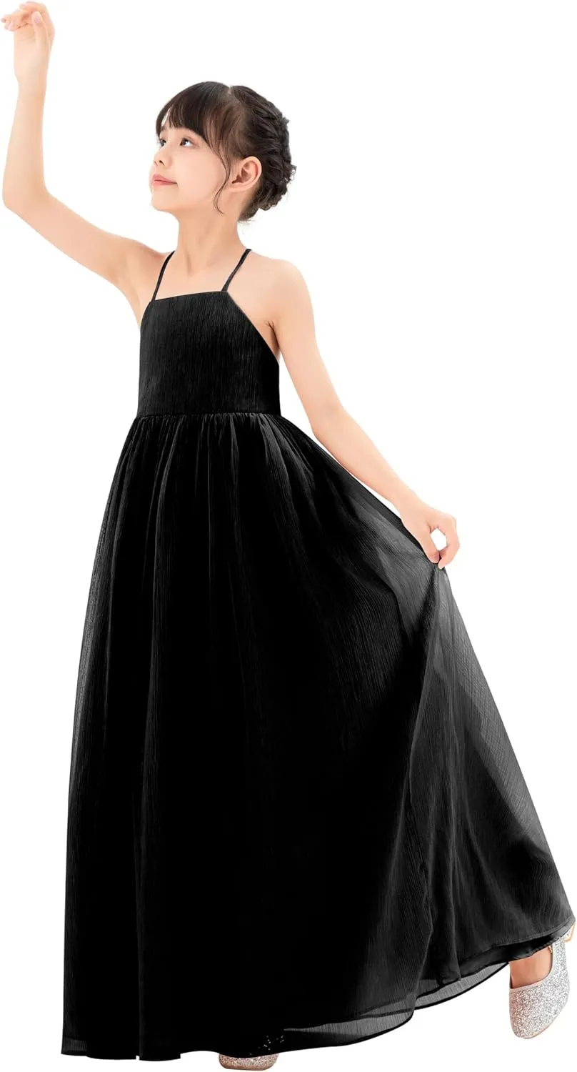 ekidsbridal Spaghetti-Strap Chiffon A-Line Flower Girl Dresses for Beauty Pageants CHA