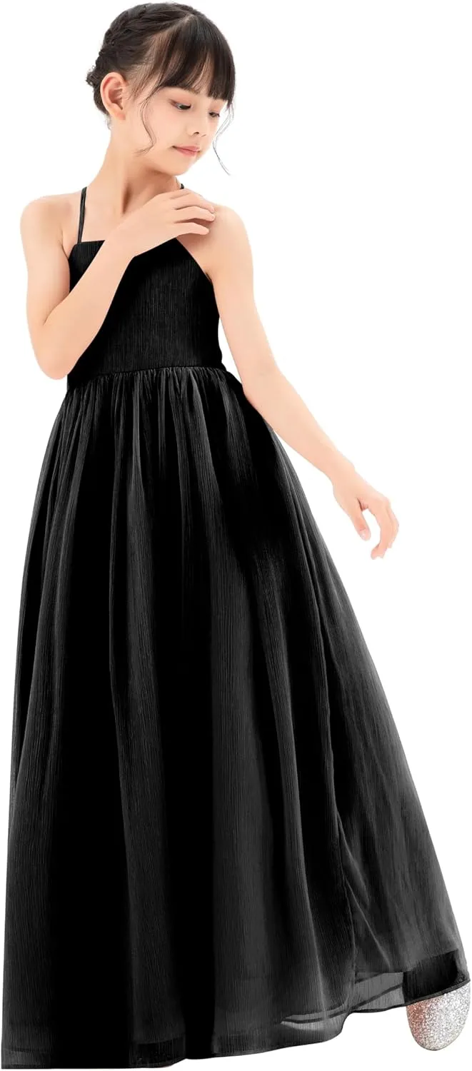 ekidsbridal Spaghetti-Strap Chiffon A-Line Flower Girl Dresses for Beauty Pageants CHA