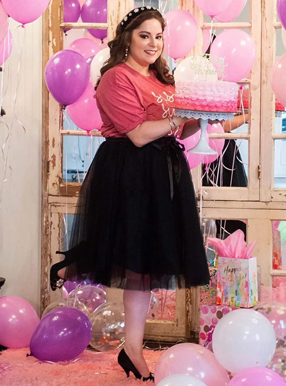 EllieHouse Womens Short Tutu Tulle Skirt with Sash PC06