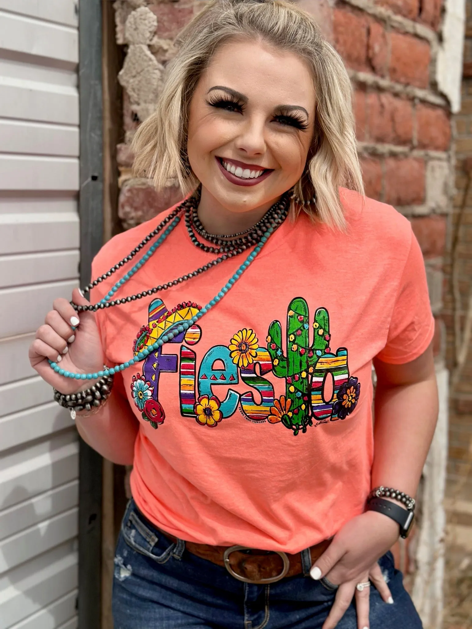 Fiesta - Coral Tee by Texas True Threads