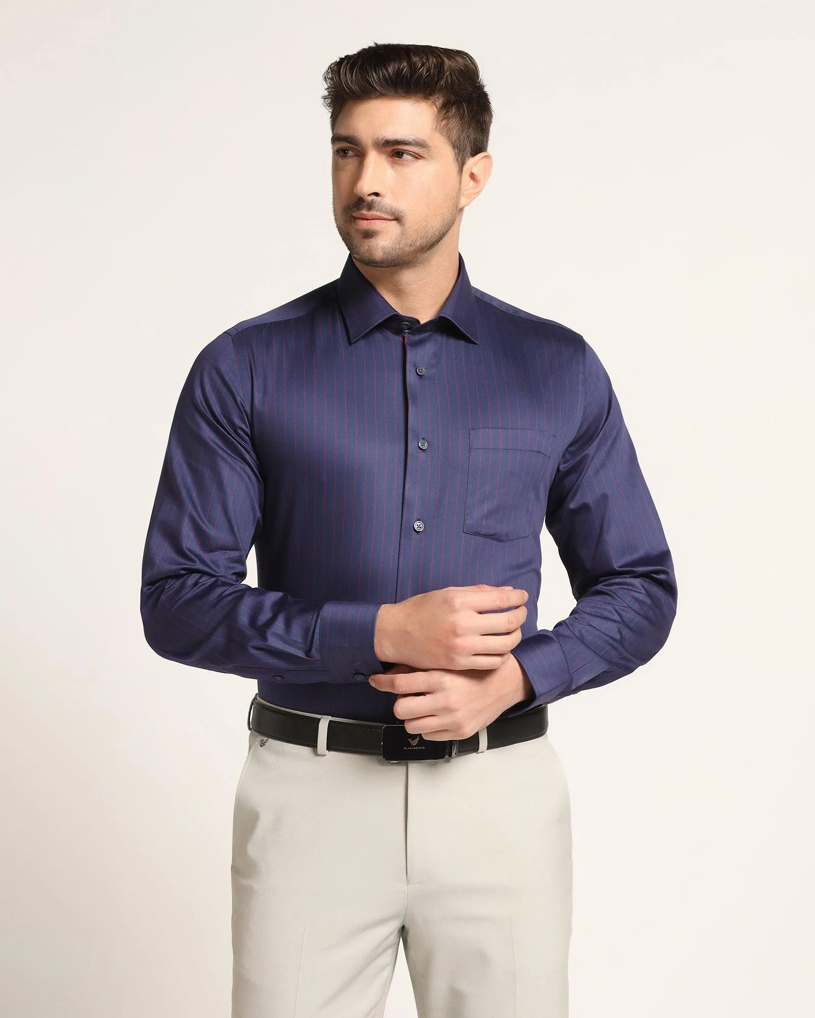Formal Navy Stripe Shirt - Macon