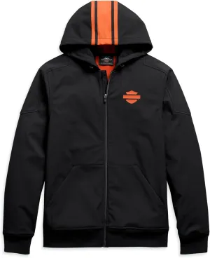 Harley-Davidson Men's Vertical Stripe Hooded Stretch Jacket, Black - 98408-20VM