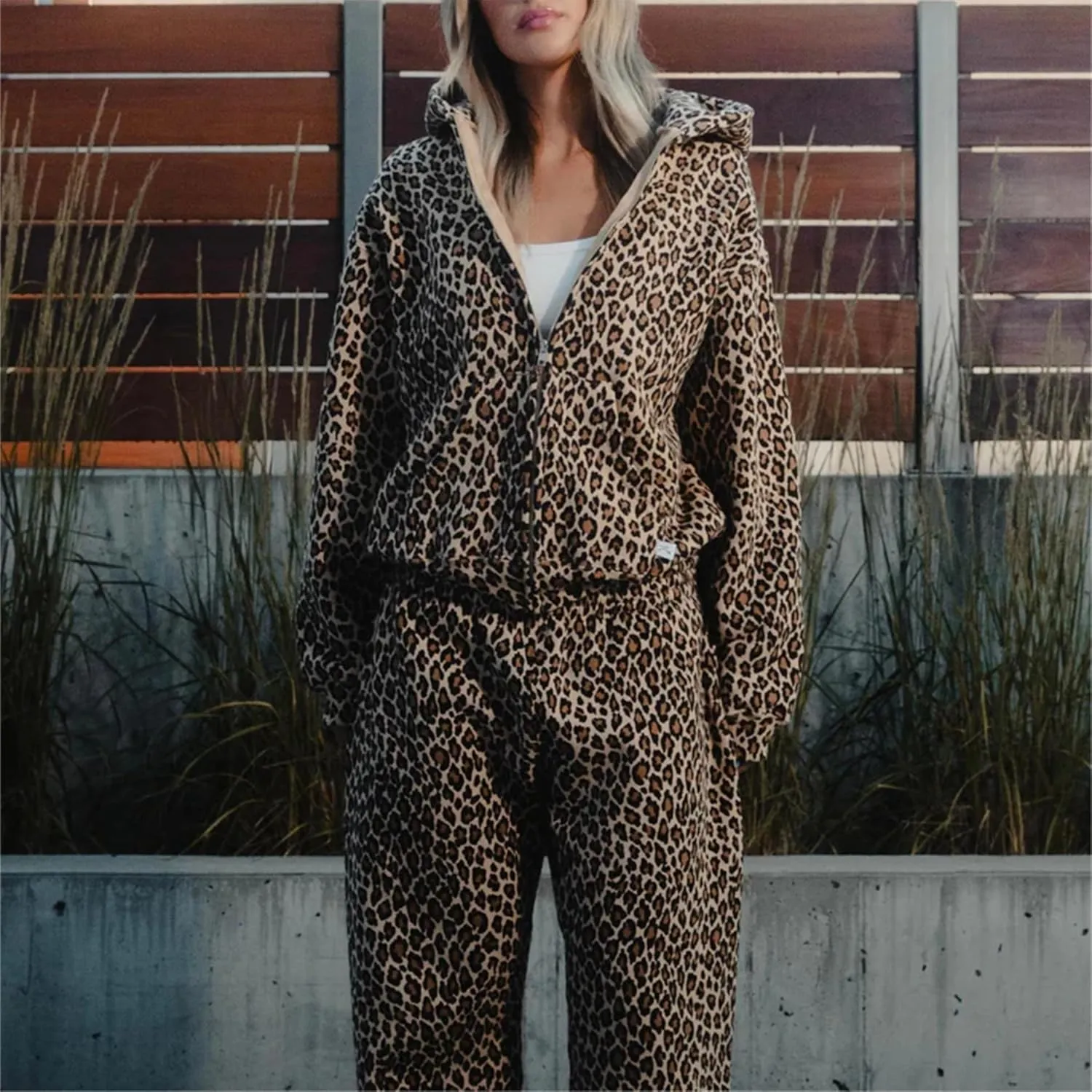 leopard print hoodie,cheetah print hoodie,cheetah print sweatshirt Long Sleeve Casual Loose Fit Fall Y2k Graphic Hoodies