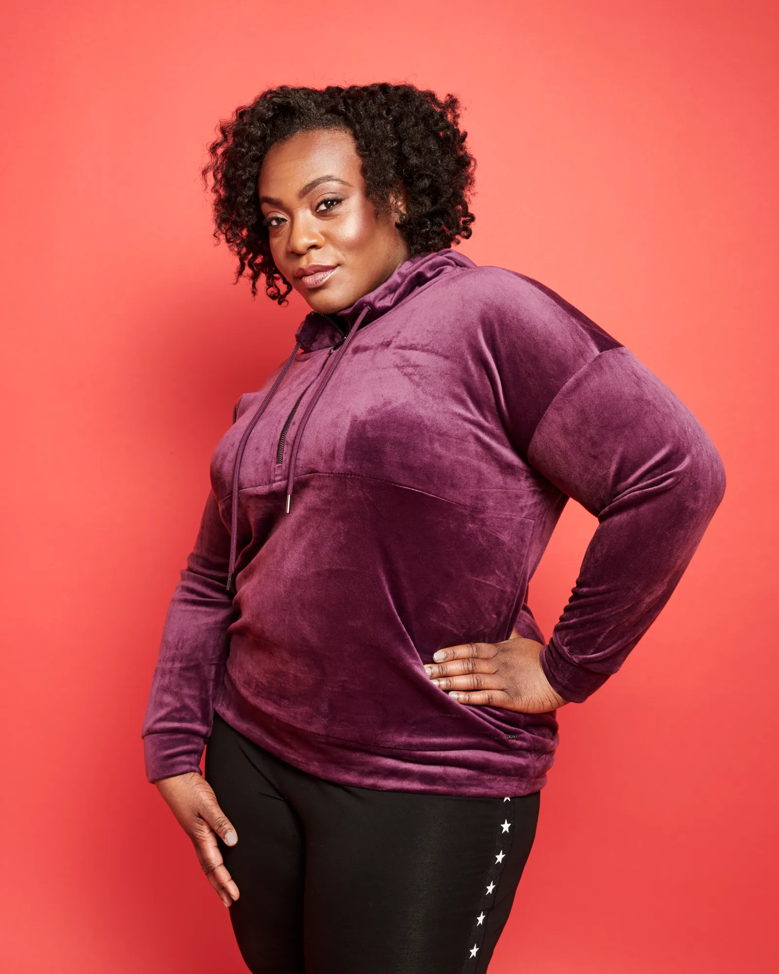 Lillybelle Velvet Quarter Zip  | Purple