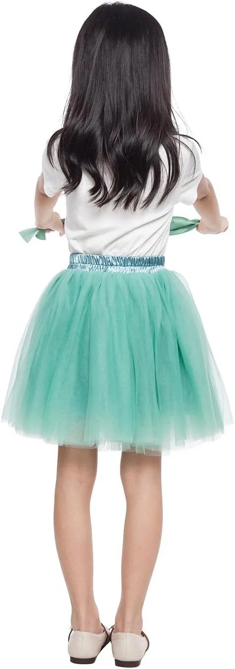 Little Girl Tutu Skirt A Line 7 Layers Tulle Skirt Party Princess Dance Tutus for Girls 4T -6T