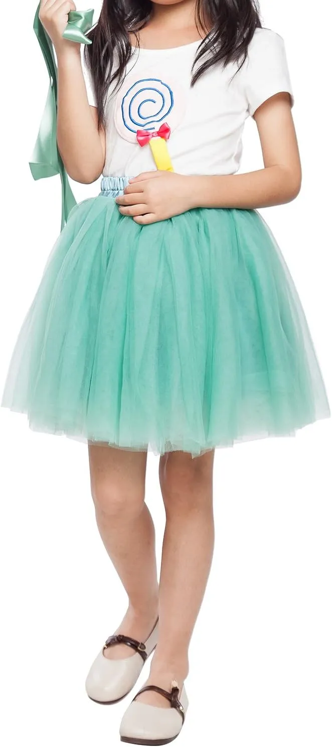 Little Girl Tutu Skirt A Line 7 Layers Tulle Skirt Party Princess Dance Tutus for Girls 4T -6T
