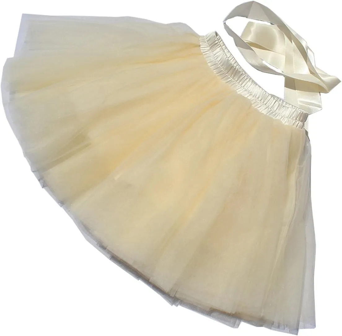 Little Girl Tutu Skirt A Line 7 Layers Tulle Skirt Party Princess Dance Tutus for Girls 4T -6T