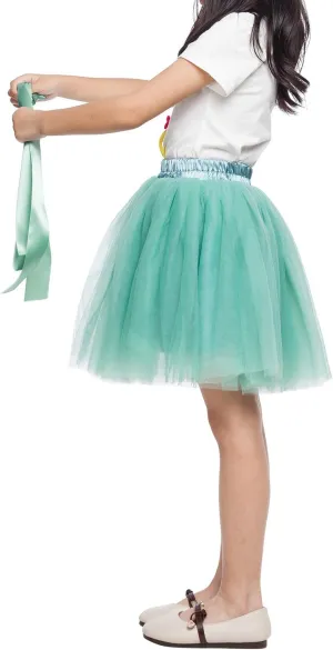 Little Girl Tutu Skirt A Line 7 Layers Tulle Skirt Party Princess Dance Tutus for Girls 4T -6T
