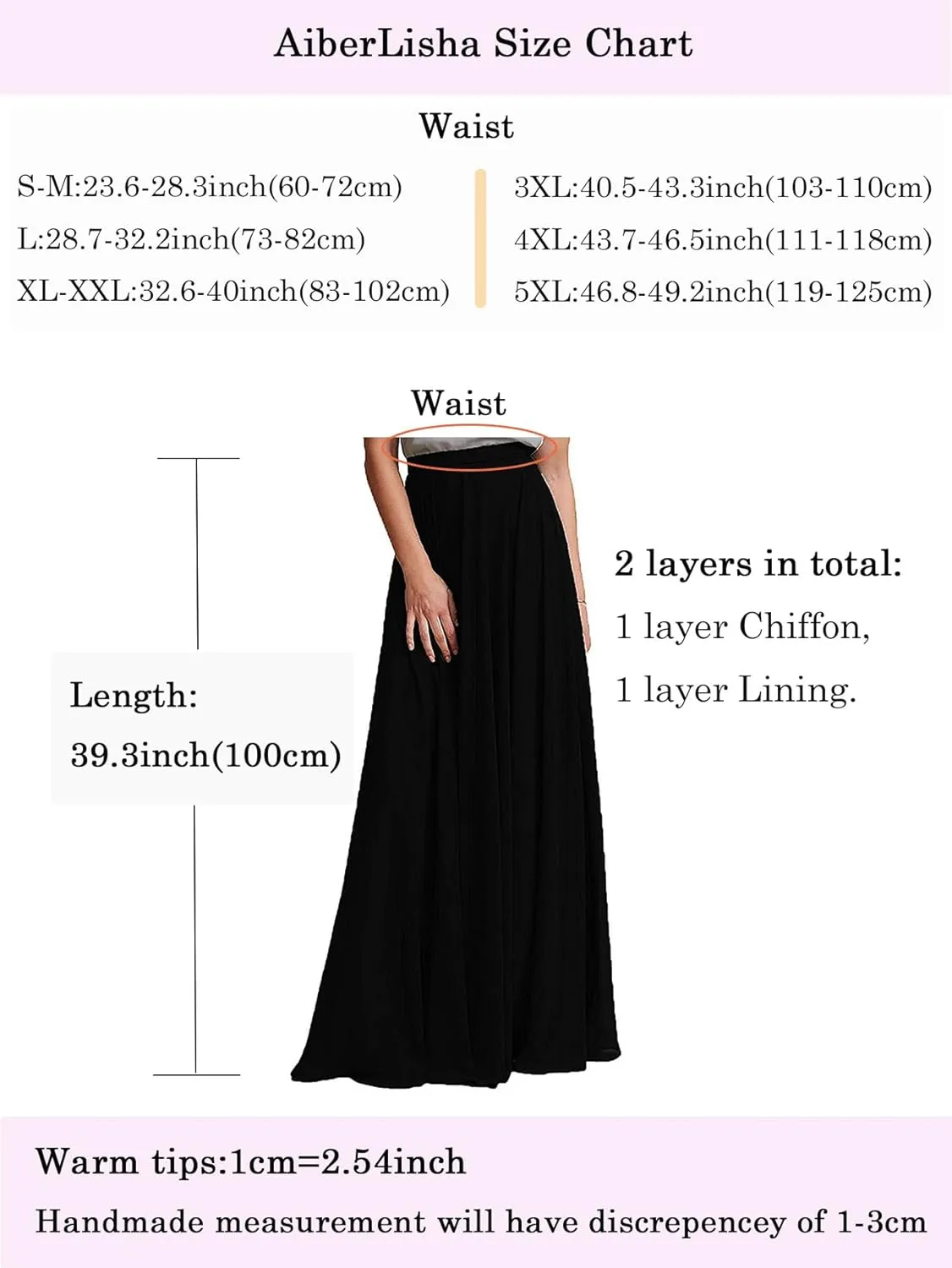 Long Maxi Floor Lengh Chiffon Skirt Elastic High Waist Bridesmaid Skirt