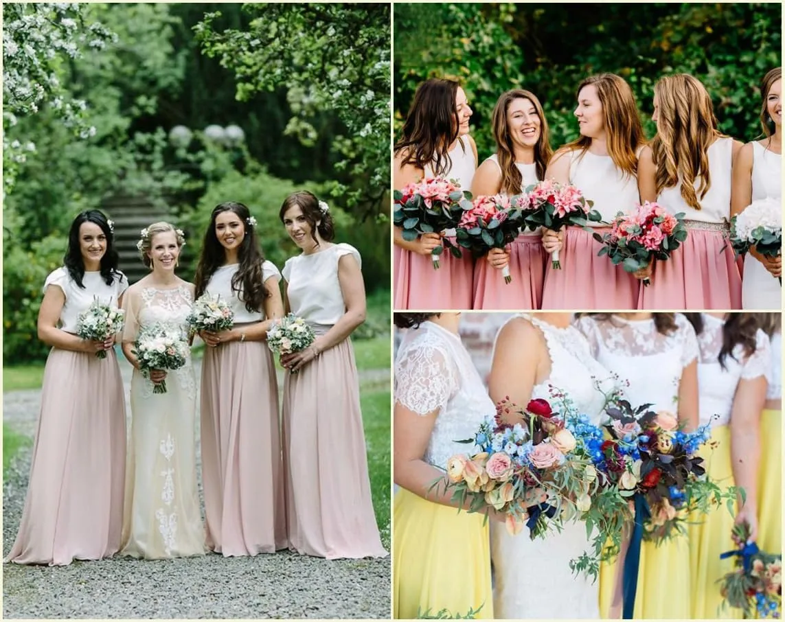 Long Maxi Floor Lengh Chiffon Skirt Elastic High Waist Bridesmaid Skirt