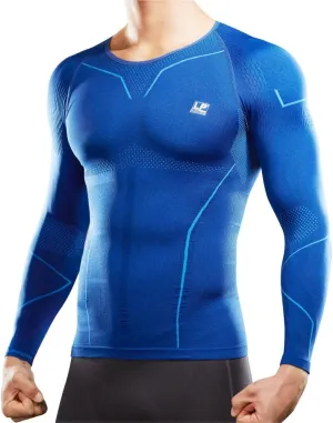 LP SUPPORT ARM2401Z Men's Long Sleeve Compression Shirts for Sports and Workouts - Fast Drying Material (Navy Blue,Size XL)