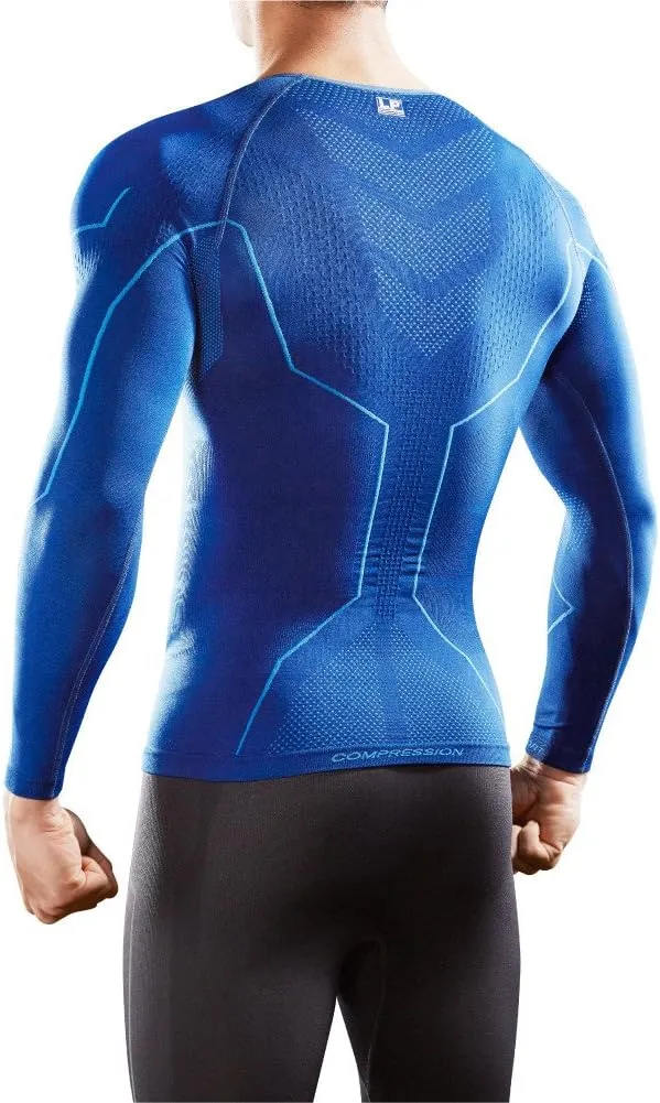 LP SUPPORT ARM2401Z Men's Long Sleeve Compression Shirts for Sports and Workouts - Fast Drying Material (Navy Blue,Size XL)
