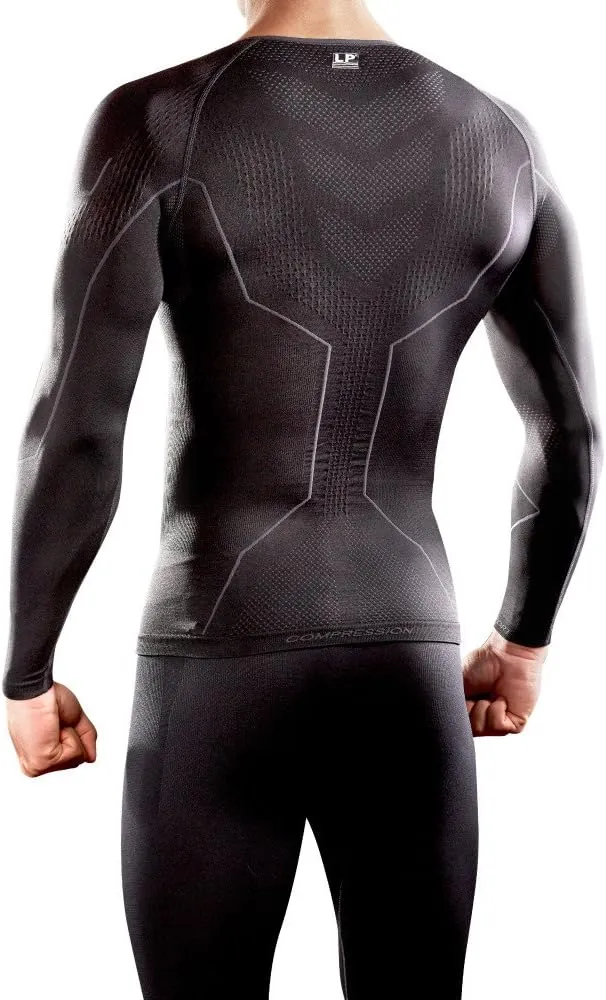 LP SUPPORT ARM2401Z Men's Long Sleeve Compression Shirts for Sports and Workouts - Fast Drying Material (Slate Gray, Size XL)