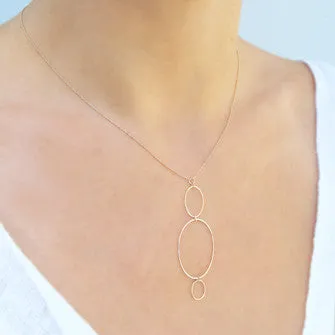 <!--NK752-->triple vertical ellipse necklace