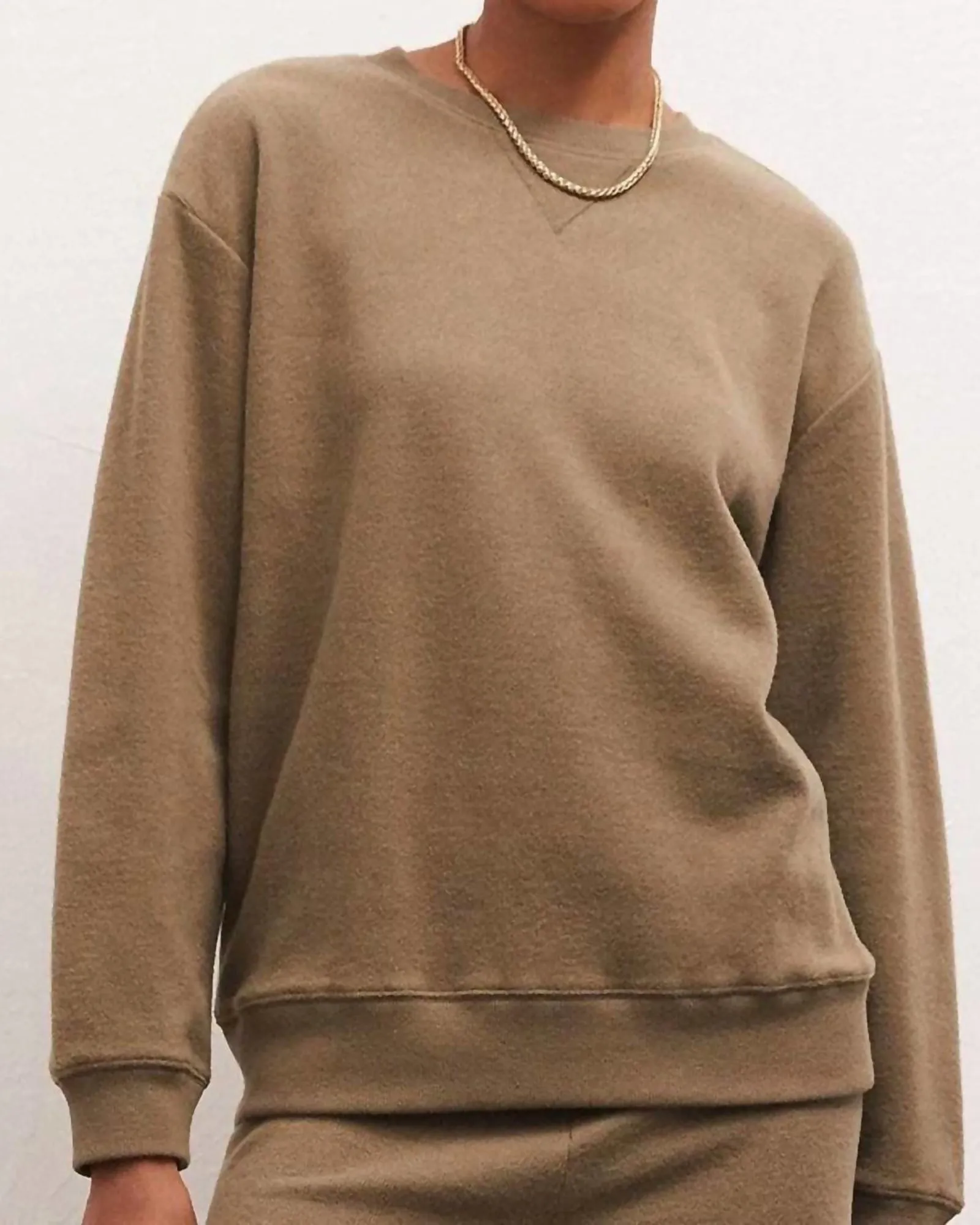 Marina Brushed Rib Sweatshirt in Kelp | Kelp
