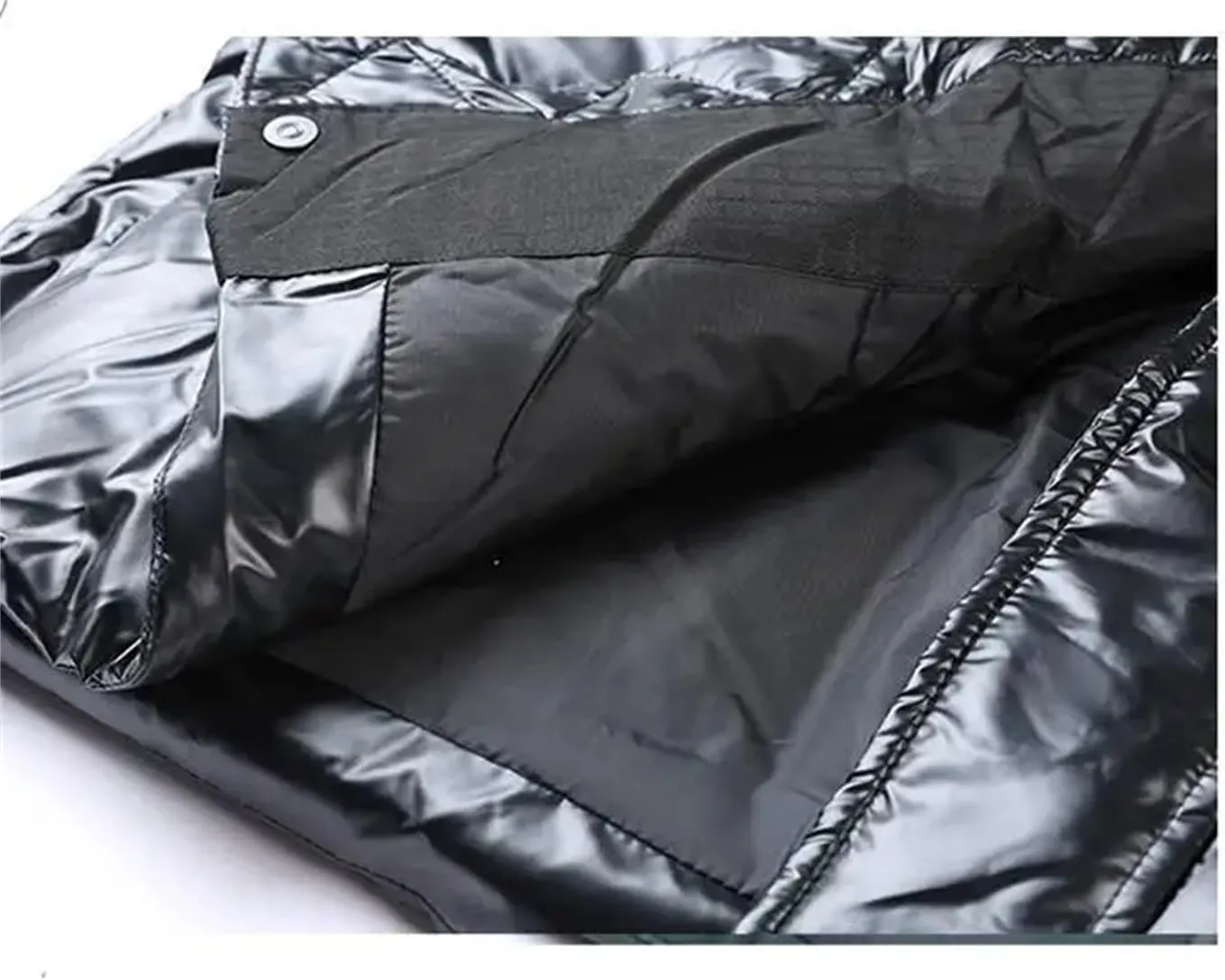 Men's Mid Length Warm Down Jacket Winter Hooded Bright Long Puffer Coats Outwear