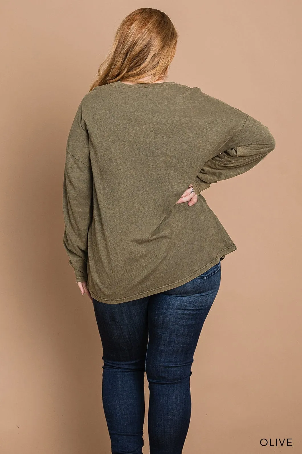 Mother Nature Long Sleeve Vintage Washed Top