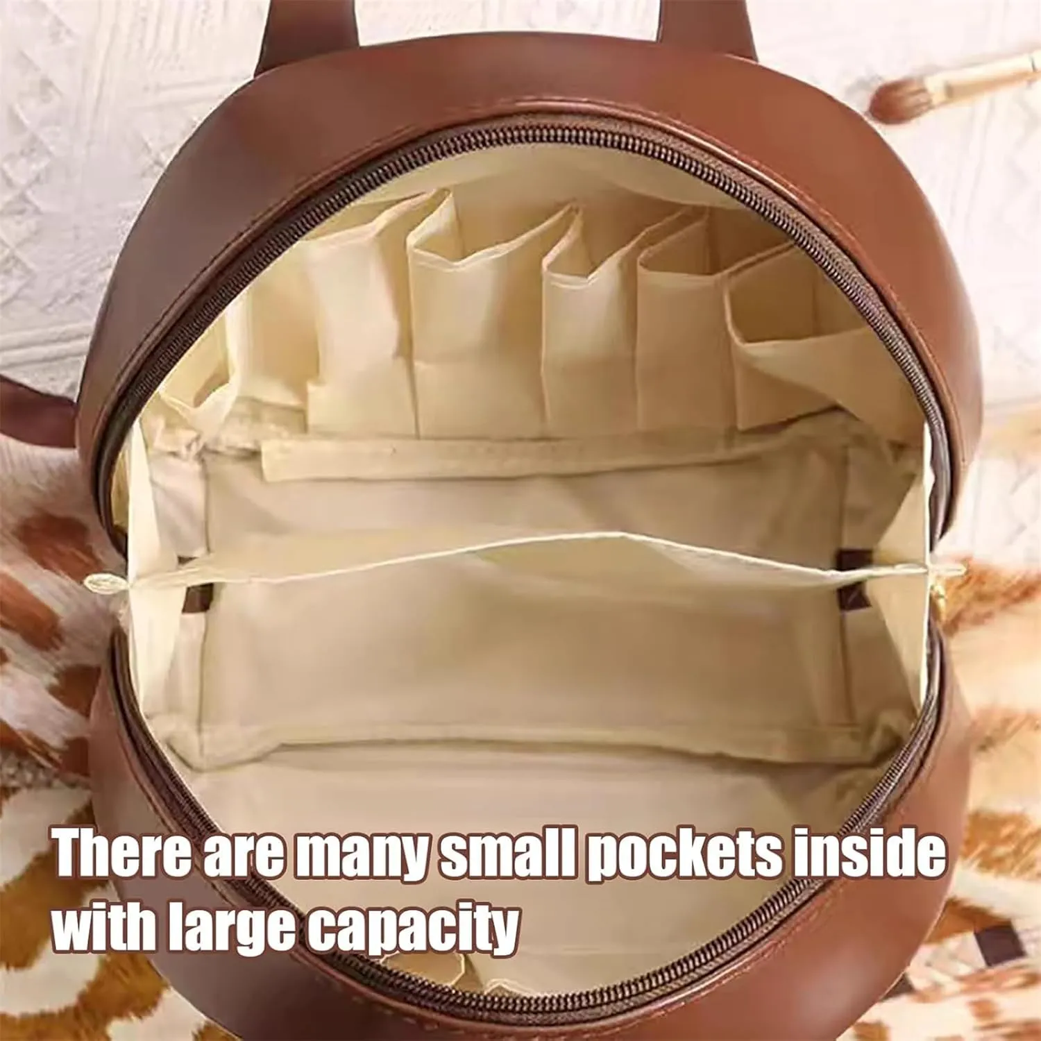 Multi-layered Shell-Shaped Cosmetic Bag, Multi-layered Cosmetic Bag, Large Capacity Cosmetic Bags, shell bag,shell shaped cosmetic bag,Toiletry Bag for Women, Makeup Bag with Compartments (White)