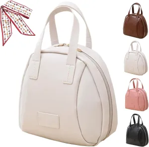 Multi-layered Shell-Shaped Cosmetic Bag, Shell Shaped Makeup Bag with Compartments, Waterproof Portable (White)