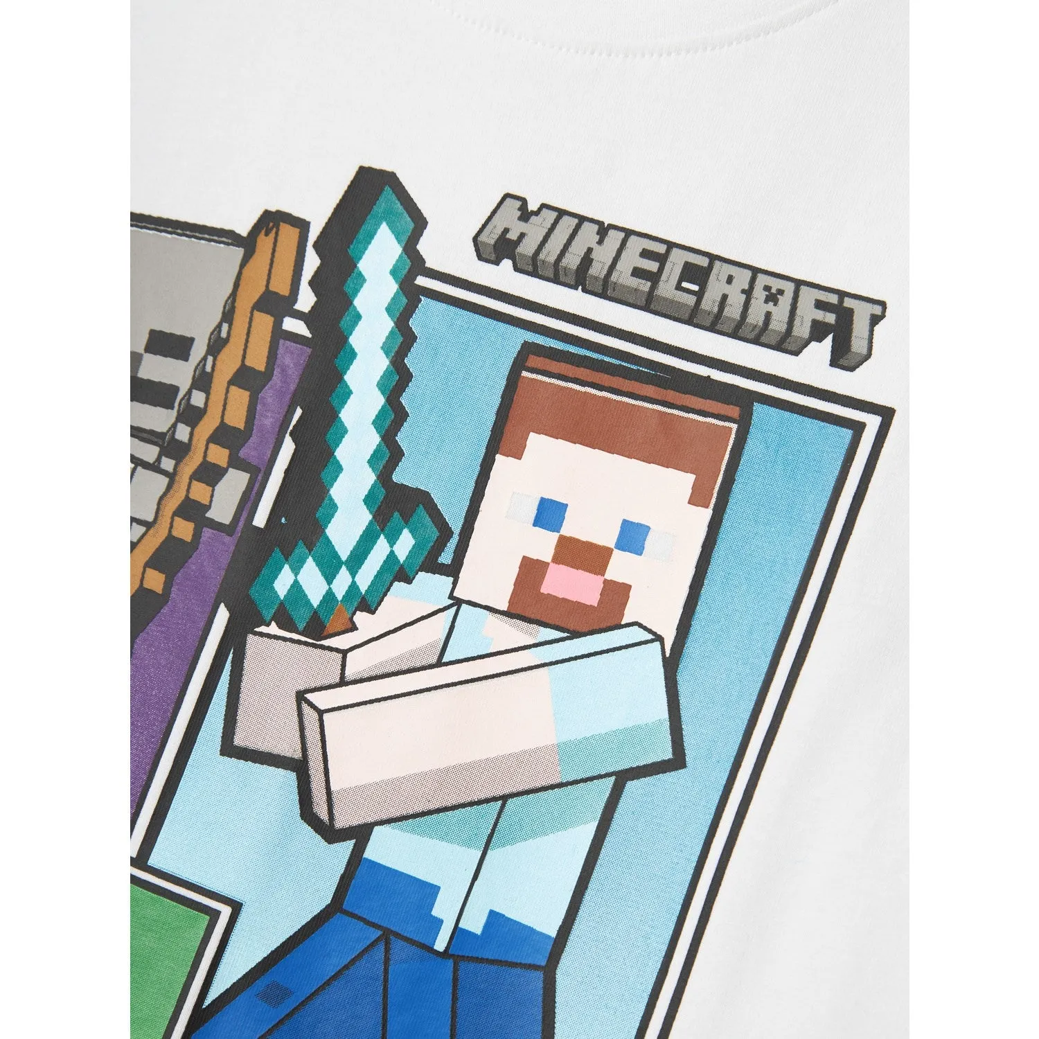 Name It Bright White Small text Mash Minecraft T-Shirt