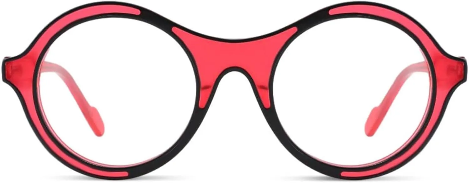Round Reading Glasses, Fashion Comic Lines Style Full Rim Multicolor Blue Light Blocking Reader Eyeglasses