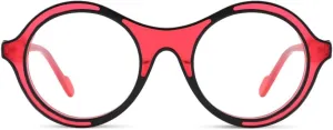 Round Reading Glasses, Fashion Comic Lines Style Full Rim Multicolor Blue Light Blocking Reader Eyeglasses