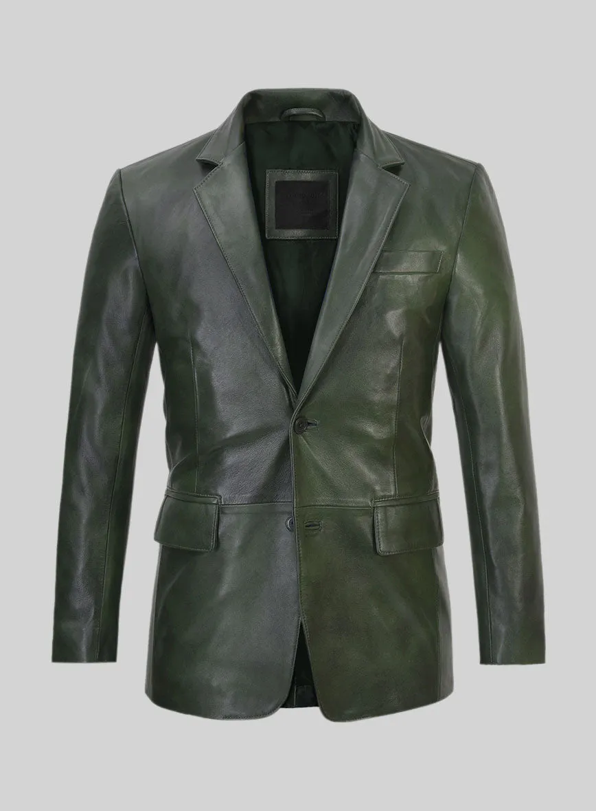 Spanish Green Leather Blazer