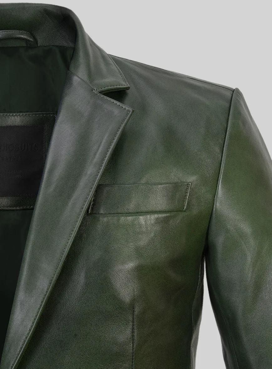 Spanish Green Leather Blazer