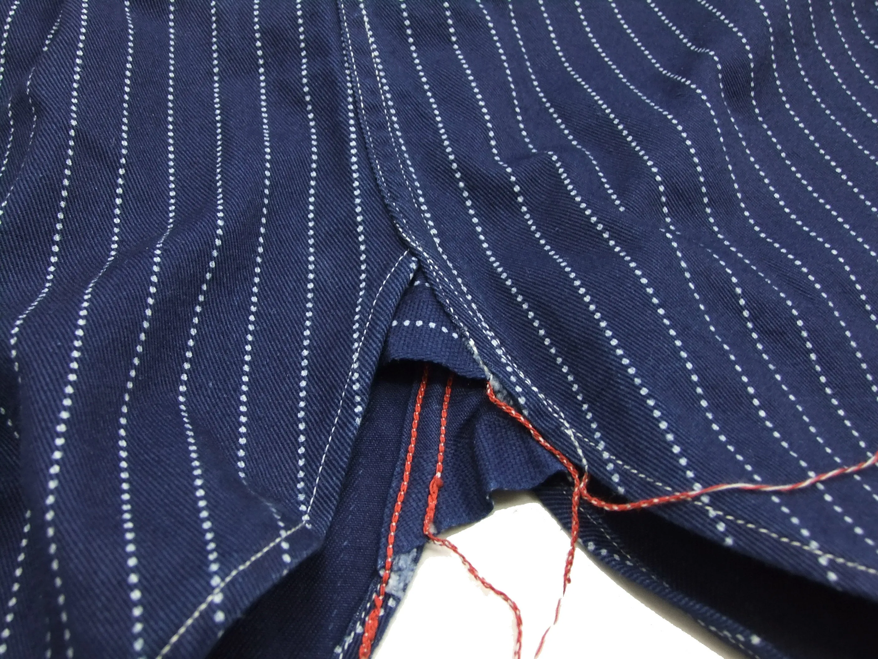 Sugar Cane Men's Indigo Wabash Stripe Work Shirt Long Sleeve Button Up Shirt SC25551A