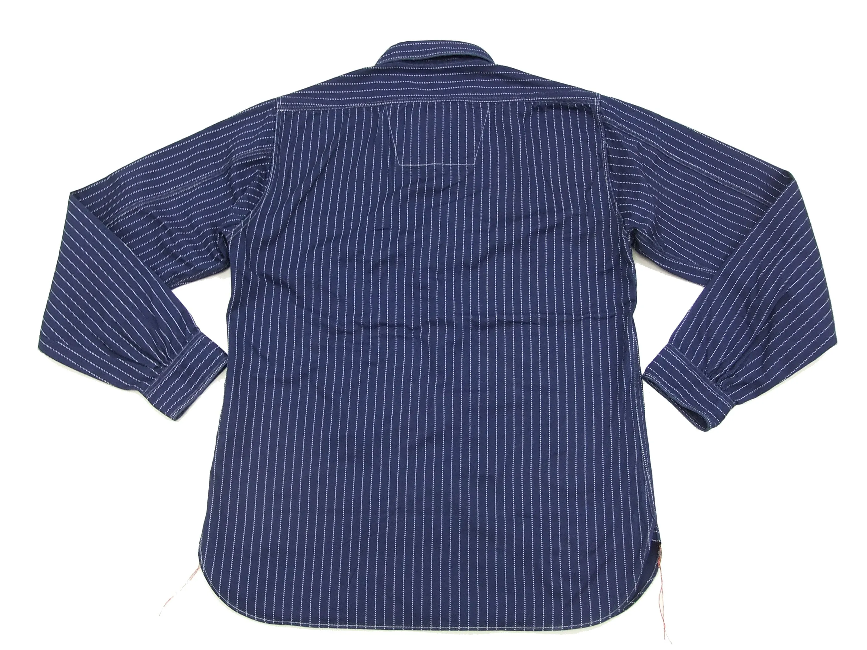 Sugar Cane Men's Indigo Wabash Stripe Work Shirt Long Sleeve Button Up Shirt SC25551A