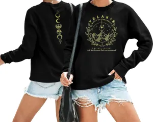 VILOVE Acotar Velaris Sweatshirt Women City Of Starlight Pullover Vintage Stars Graphic Shirt Causal Long Sleeve Hoodie