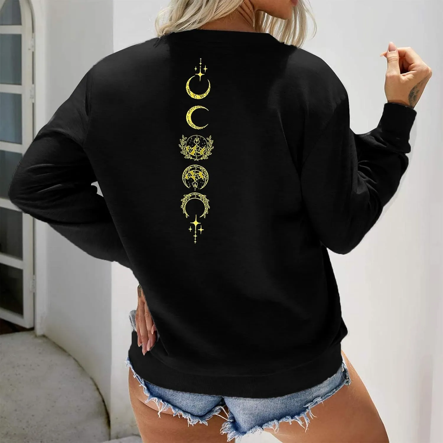 VILOVE Acotar Velaris Sweatshirt Women City Of Starlight Pullover Vintage Stars Graphic Shirt Causal Long Sleeve Hoodie