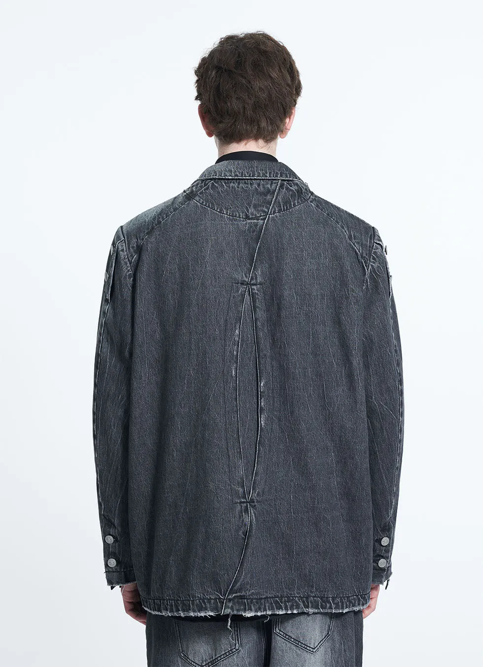 Washed Casual Denim Blazer