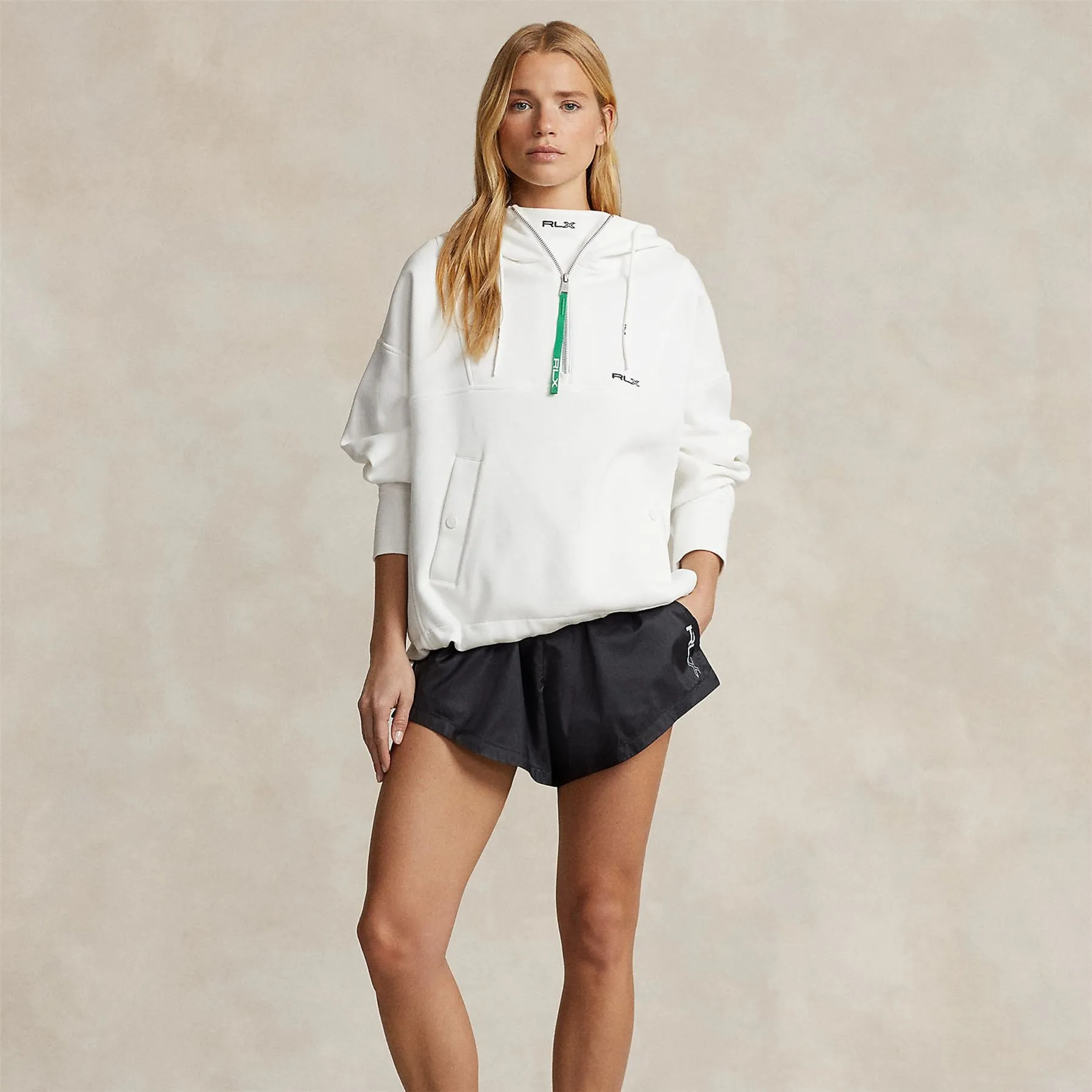 Womens Hybrid Half Zip Paper White - SS24