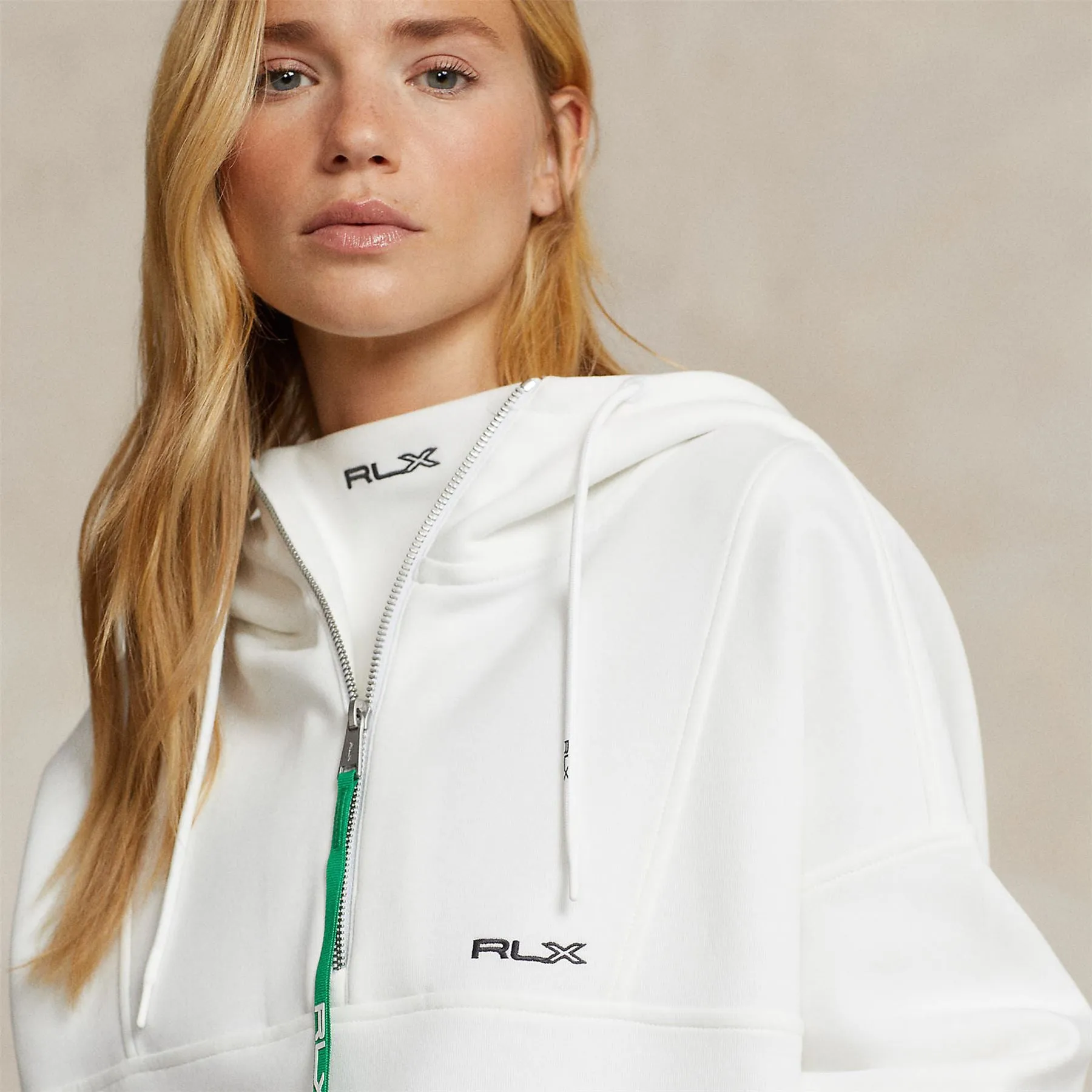 Womens Hybrid Half Zip Paper White - SS24